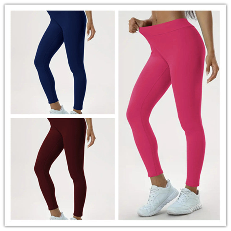 Pantalones de yoga para mujer, cintura alta, realce, elásticos, ajustados, para fitness