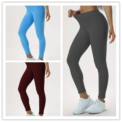 Pantalones de yoga para mujer, cintura alta, realce, elásticos, ajustados, para fitness